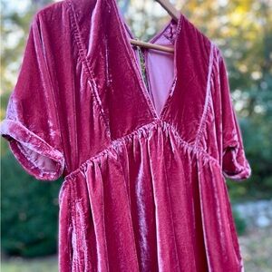 Free People velvet baby doll dress